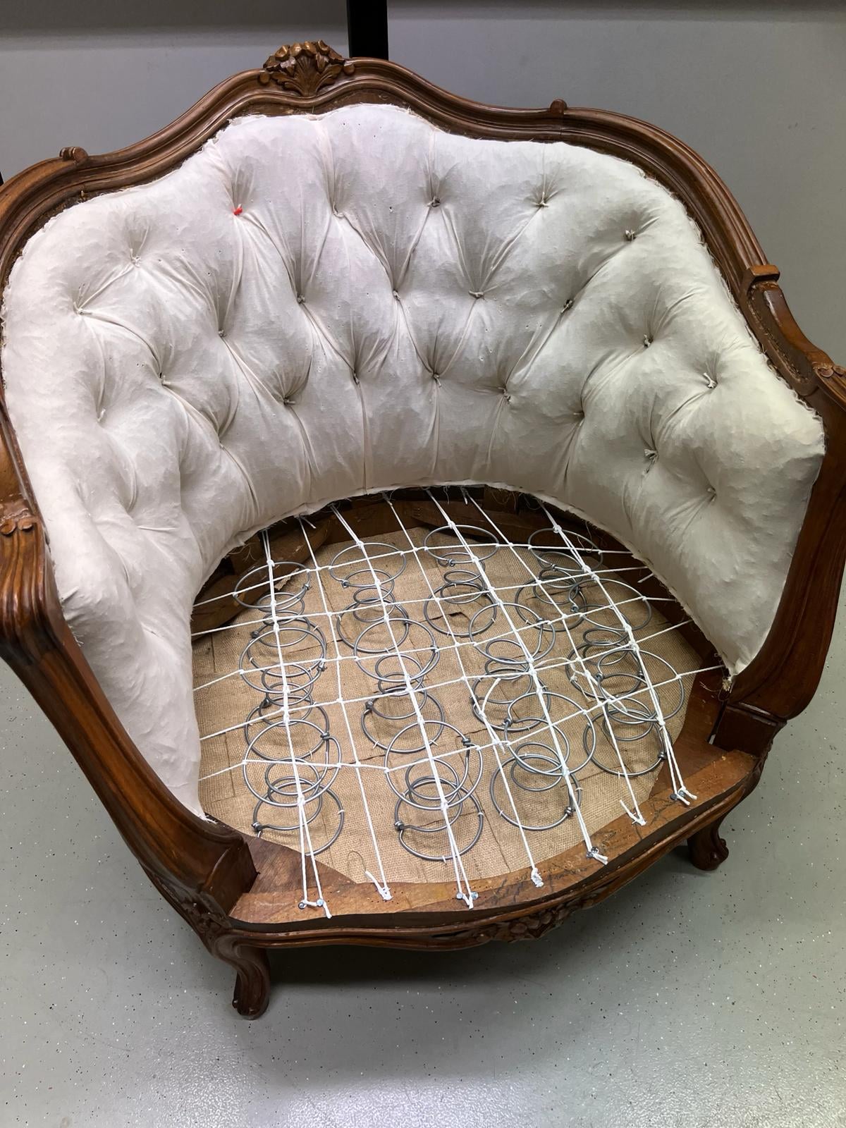 Restoration of an antique armchair (In the workshop)